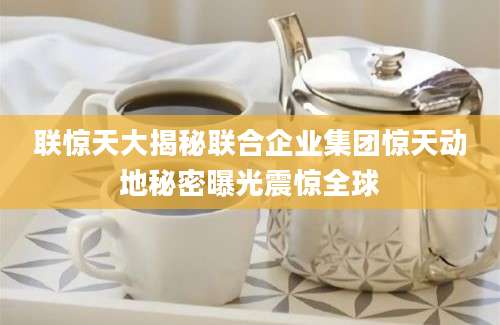 联惊天大揭秘联合企业集团惊天动地秘密曝光震惊全球