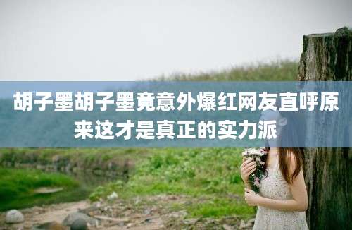 胡子墨胡子墨竟意外爆红网友直呼原来这才是真正的实力派