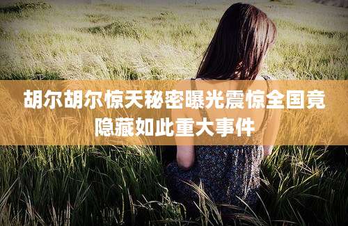 胡尔胡尔惊天秘密曝光震惊全国竟隐藏如此重大事件