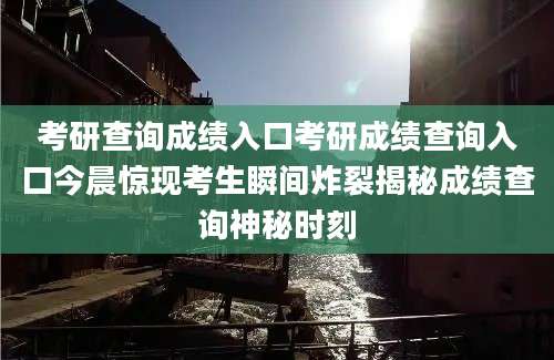 考研查询成绩入口考研成绩查询入口今晨惊现考生瞬间炸裂揭秘成绩查询神秘时刻