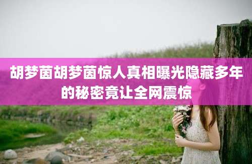 胡梦茵胡梦茵惊人真相曝光隐藏多年的秘密竟让全网震惊