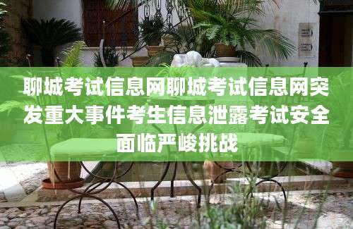 聊城考试信息网聊城考试信息网突发重大事件考生信息泄露考试安全面临严峻挑战
