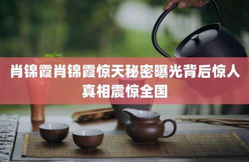 肖锦霞肖锦霞惊天秘密曝光背后惊人真相震惊全国