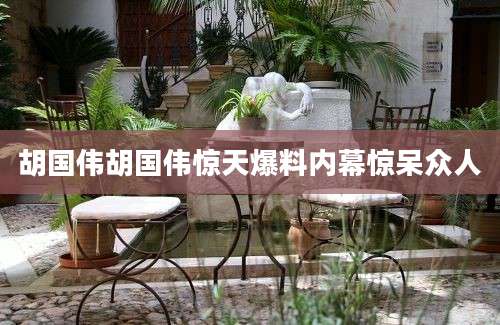 胡国伟胡国伟惊天爆料内幕惊呆众人
