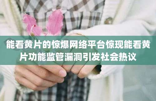 能看黄片的惊爆网络平台惊现能看黄片功能监管漏洞引发社会热议