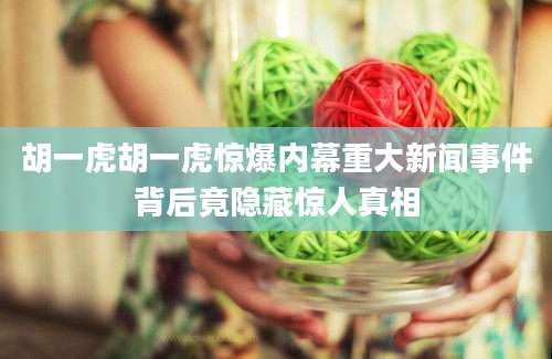 胡一虎胡一虎惊爆内幕重大新闻事件背后竟隐藏惊人真相