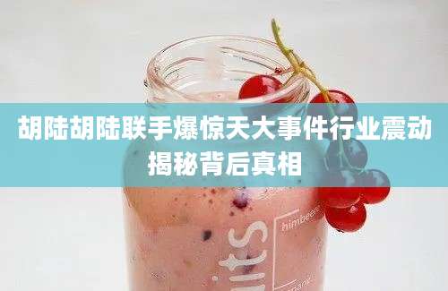 胡陆胡陆联手爆惊天大事件行业震动揭秘背后真相