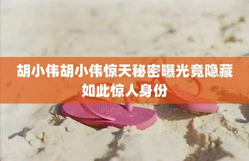 胡小伟胡小伟惊天秘密曝光竟隐藏如此惊人身份