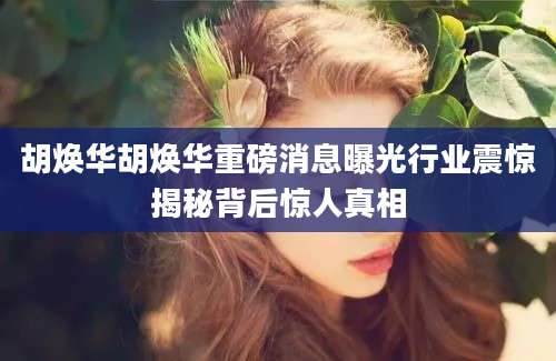 胡焕华胡焕华重磅消息曝光行业震惊揭秘背后惊人真相