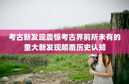 考古新发现震惊考古界前所未有的重大新发现颠覆历史认知