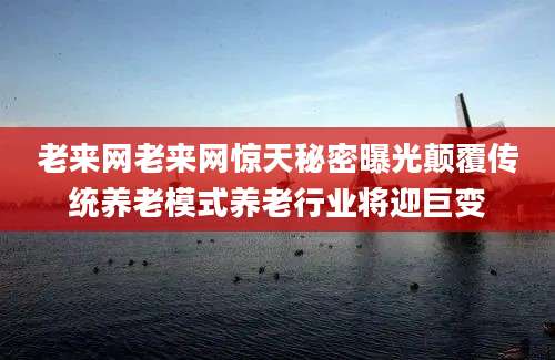 老来网老来网惊天秘密曝光颠覆传统养老模式养老行业将迎巨变