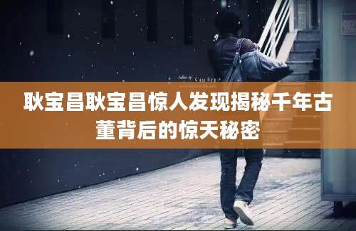 耿宝昌耿宝昌惊人发现揭秘千年古董背后的惊天秘密