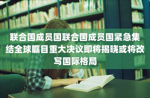 联合国成员国联合国成员国紧急集结全球瞩目重大决议即将揭晓或将改写国际格局