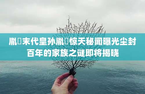 胤禑末代皇孙胤禑惊天秘闻曝光尘封百年的家族之谜即将揭晓