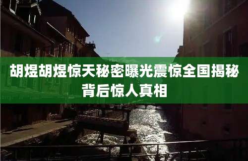 胡煜胡煜惊天秘密曝光震惊全国揭秘背后惊人真相