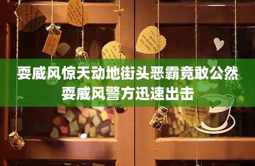 耍威风惊天动地街头恶霸竟敢公然耍威风警方迅速出击