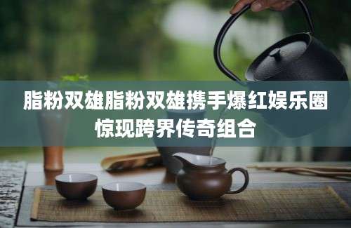 脂粉双雄脂粉双雄携手爆红娱乐圈惊现跨界传奇组合