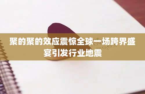 聚的聚的效应震惊全球一场跨界盛宴引发行业地震