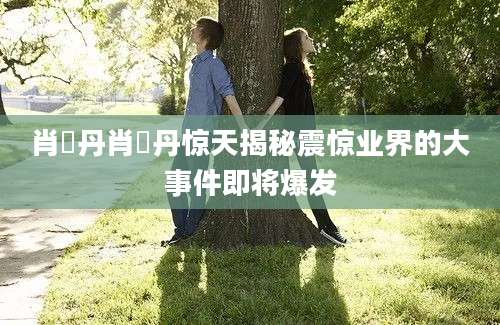 肖琇丹肖琇丹惊天揭秘震惊业界的大事件即将爆发