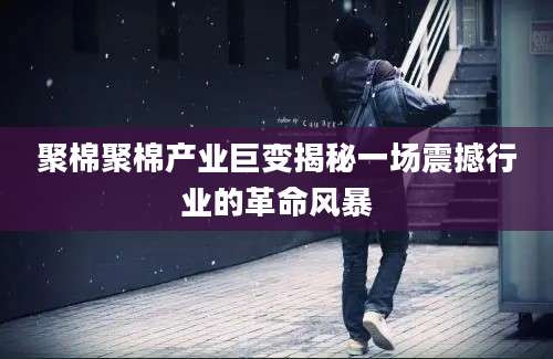 聚棉聚棉产业巨变揭秘一场震撼行业的革命风暴
