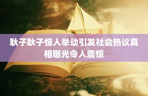 耿子耿子惊人举动引发社会热议真相曝光令人震惊