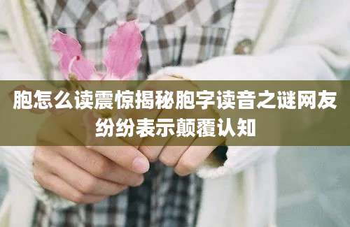 胞怎么读震惊揭秘胞字读音之谜网友纷纷表示颠覆认知