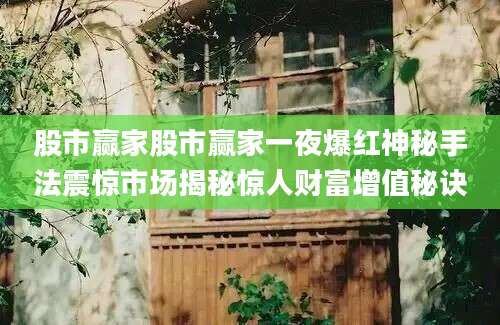 股市赢家股市赢家一夜爆红神秘手法震惊市场揭秘惊人财富增值秘诀