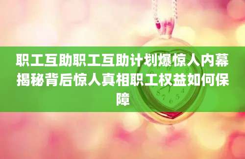 职工互助职工互助计划爆惊人内幕揭秘背后惊人真相职工权益如何保障