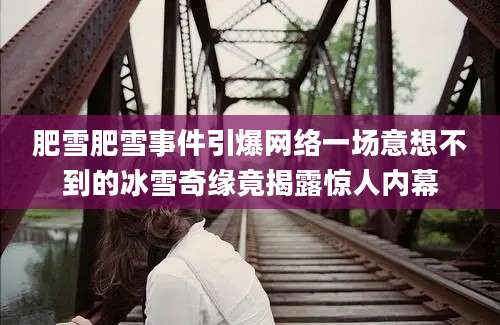 肥雪肥雪事件引爆网络一场意想不到的冰雪奇缘竟揭露惊人内幕