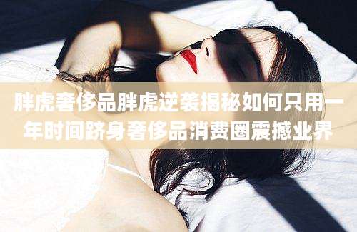 胖虎奢侈品胖虎逆袭揭秘如何只用一年时间跻身奢侈品消费圈震撼业界