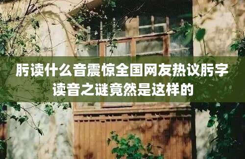 肟读什么音震惊全国网友热议肟字读音之谜竟然是这样的