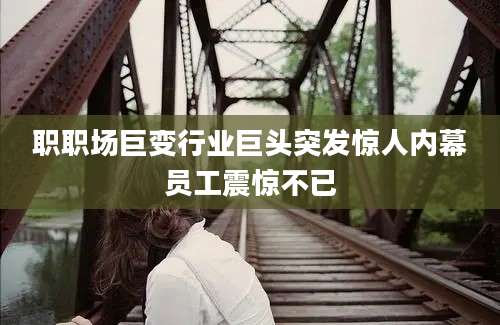 职职场巨变行业巨头突发惊人内幕员工震惊不已