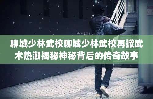聊城少林武校聊城少林武校再掀武术热潮揭秘神秘背后的传奇故事