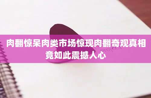 肉翻惊呆肉类市场惊现肉翻奇观真相竟如此震撼人心