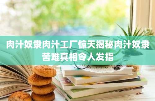 肉汁奴隶肉汁工厂惊天揭秘肉汁奴隶苦难真相令人发指