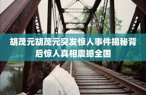 胡茂元胡茂元突发惊人事件揭秘背后惊人真相震撼全国
