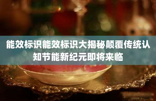 能效标识能效标识大揭秘颠覆传统认知节能新纪元即将来临