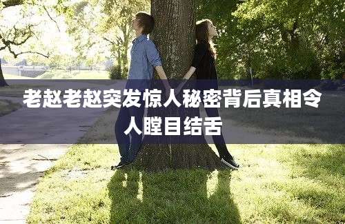 老赵老赵突发惊人秘密背后真相令人瞠目结舌