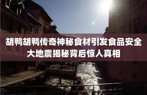 胡鸭胡鸭传奇神秘食材引发食品安全大地震揭秘背后惊人真相