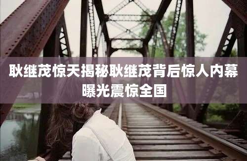 耿继茂惊天揭秘耿继茂背后惊人内幕曝光震惊全国