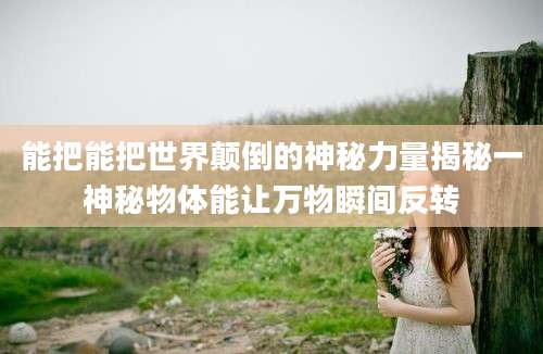 能把能把世界颠倒的神秘力量揭秘一神秘物体能让万物瞬间反转