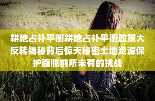 耕地占补平衡耕地占补平衡政策大反转揭秘背后惊天秘密土地资源保护面临前所未有的挑战