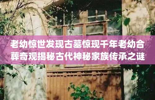 老幼惊世发现古墓惊现千年老幼合葬奇观揭秘古代神秘家族传承之谜