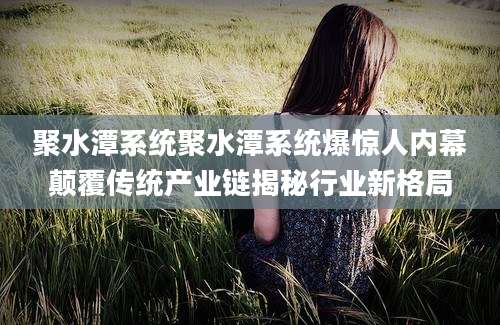聚水潭系统聚水潭系统爆惊人内幕颠覆传统产业链揭秘行业新格局